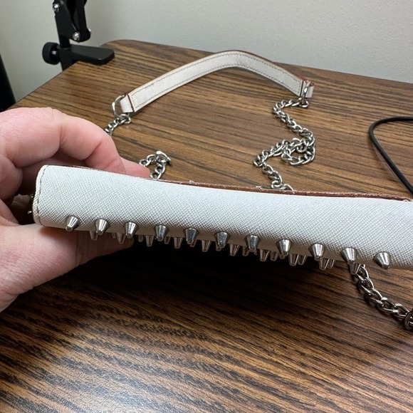 Studded Rebecca Minkoff White with Silver Hardware Clutch or Shoulderbag - Picture 4 of 11